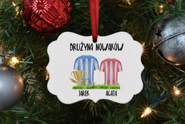 Spersonalizowana zawieszka na choinkę - Piłkarska rodzina 2 osoby