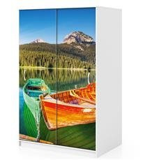 Naklejka na szafę - Kolorowe łodzie 0009