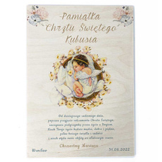 Drewniany plakat - Chrzest wz5