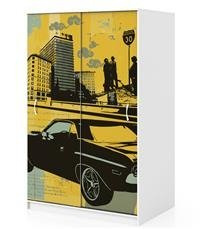 Naklejka na szafę - Retro mustang 0129