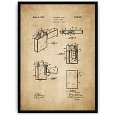 Plakat na starym papierze - zapalniczka