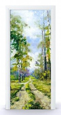 Naklejka na drzwi - Leśna droga 0042