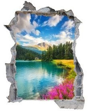 Naklejka na ścianę Dziura 3D - Jezioro Champfer 0017