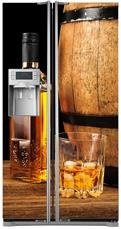 Mata na lodówkę side-by-side - Beczka whisky 0521