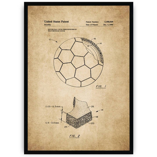 Plakat na starym papierze - piłka
