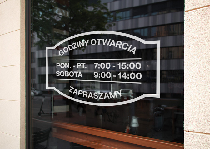 Naklejka na szybę godziny otwarcia GO5