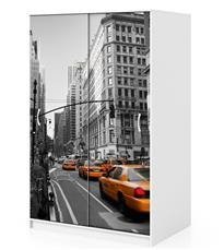 Naklejka na szafę - Żółta taxi NY 0172