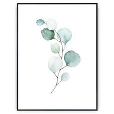 Plakat - Zielone listki na gałązce