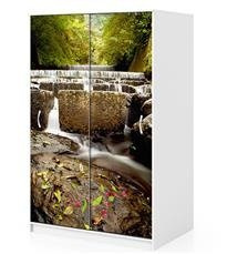 Naklejka na szafę - Wodospad z kamiennych kloców 0025