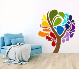 Naklejka na ścianę - Kolorowe drzewo