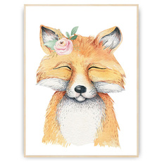 Plakat - Lisica z kwiatkiem