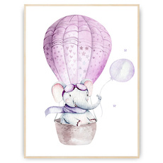 Plakat - Słoń w balonie