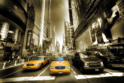 Fototapeta - Manhattan źółte taxi - 0150