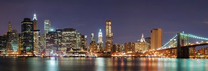 Fototapeta - Nocna panorama Manhattanu - 1196