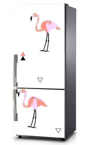 Mata na lodówkę - Flamingi i trójkąty 0627
