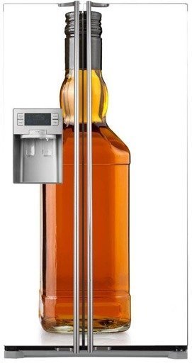Mata na lodówkę side-by-side - Butelka whisky 0286