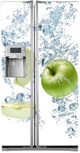 Mata na lodówkę side-by-side - Zielone jabłko 0193