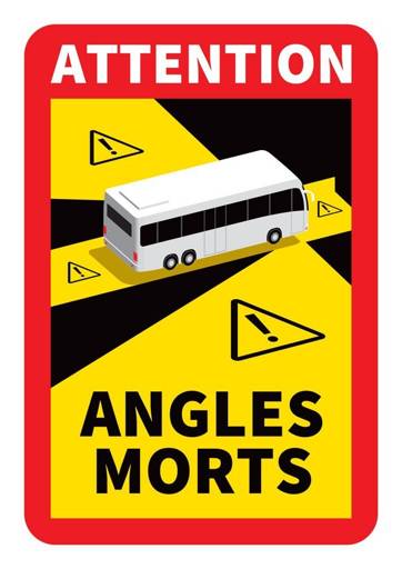 Naklejka ANGLES MORTS Autobus - martwe pole