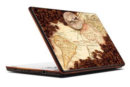 Naklejka na laptopa - Mapa z kawą 0081