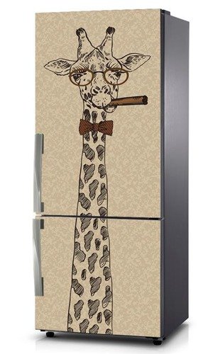 Naklejka na lodówkę - Żyrafa z cygarem 0314