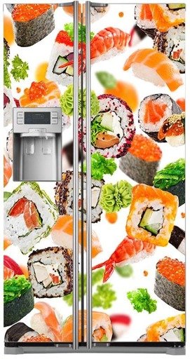 Naklejka na lodówkę side-by-side - Uczta sushi 0528