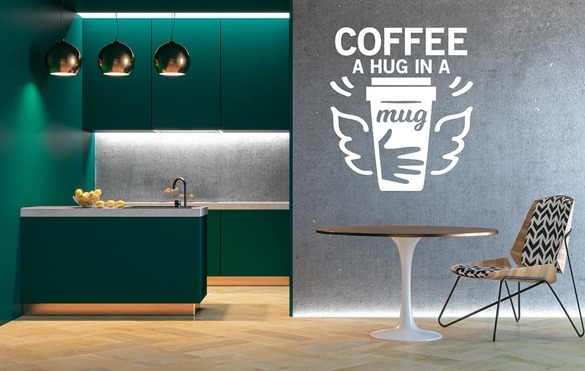 Naklejka na ścianę - Coffee hug in a mug - 0045
