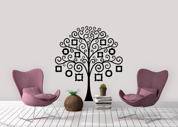 Naklejka na ścianę - Drzewo z ramkami