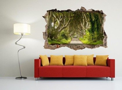 Naklejka na ścianę Dziura 3D Dziwne drzewa 0222