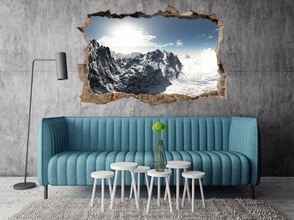 Naklejka na ścianę Dziura 3D Górska panorama 0215