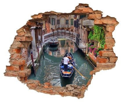 Naklejka na ścianę Dziura 3D Romantyczna wyprawa Wenecja 0339