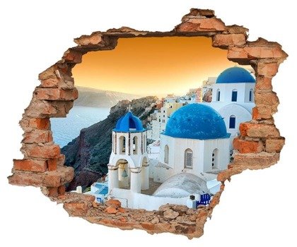 Naklejka na ścianę Dziura 3D Santorini 0323