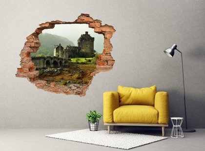 Naklejka na ścianę Dziura 3D Szkocka forteca 0359