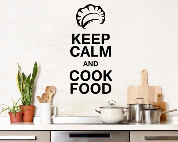 Naklejka na ścianę - Keep calm and cook food - 0080