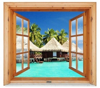 Naklejka na ścianę Okno 3D Bora Bora 0058