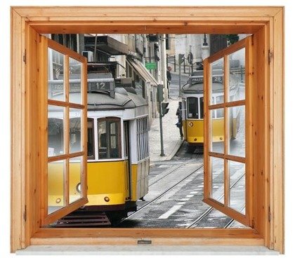 Naklejka na ścianę Okno 3D Lizbona 0064