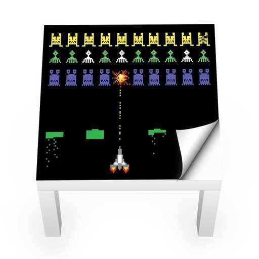 Naklejka na stolik LACK IKEA - Cosmic invaders 0115