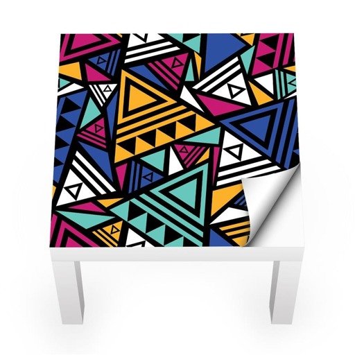 Naklejka na stolik LACK IKEA - Kolorowe trójkąty 0049