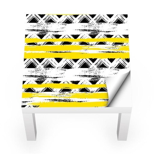 Naklejka na stolik LACK IKEA - Żółto czarny wzór 0017