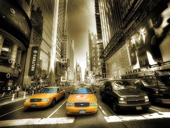 Naklejka na szafę - Manhattan źółte taxi 0179