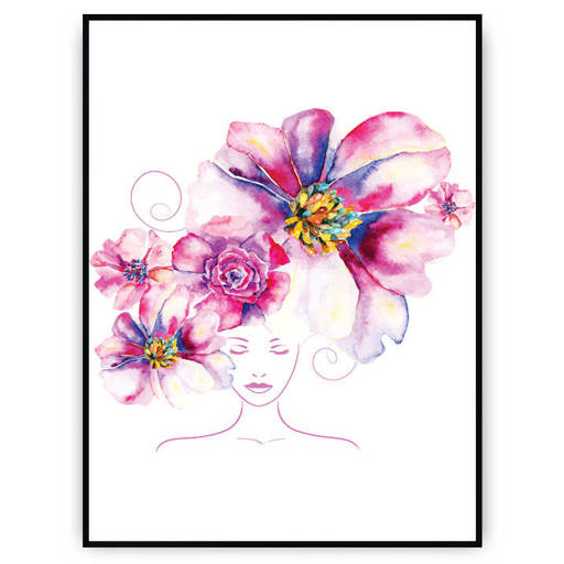Plakat - Kobieta z kwiatami