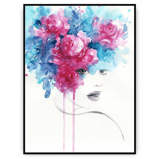 Plakat - Włosy z kwiatów