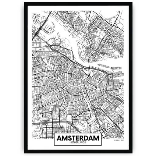 Plakat na białym tle - Amsterdam