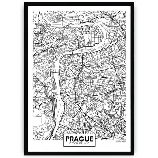 Plakat na białym tle - Praga