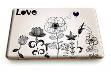 Naklejka na laptopa - Miłosne kwiatki 0147