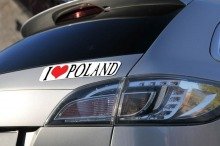 Naklejka na samochód I Love Poland