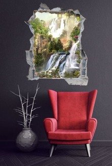 Naklejka na ścianę Dziura 3D Rajski wodospad 0051