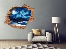 Naklejka na ścianę Dziura 3D Słońce chmury i góry 0114