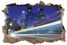 Naklejka na ścianę Dziura 3D Światła Los Angeles 0412