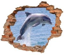 Naklejka na ścianę Dziura 3D Wesoły delfin 0418